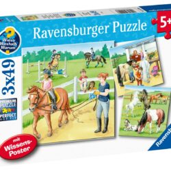 Ravensburger palapelisetti 3 x 49 hevoset