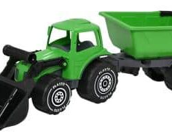 Plasto Traktori etukauhalla ja peräkärryllä