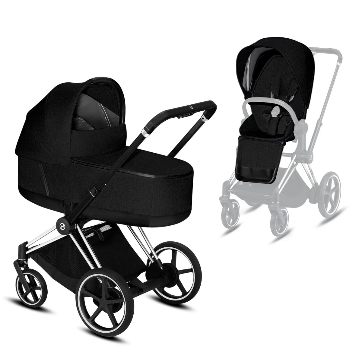 Cybex ePriam Sähköavusteiset yhdistelmävaunut, sepia Black 1 Cybex ePriam Sähköavusteiset yhdistelmävaunut, sepia Black