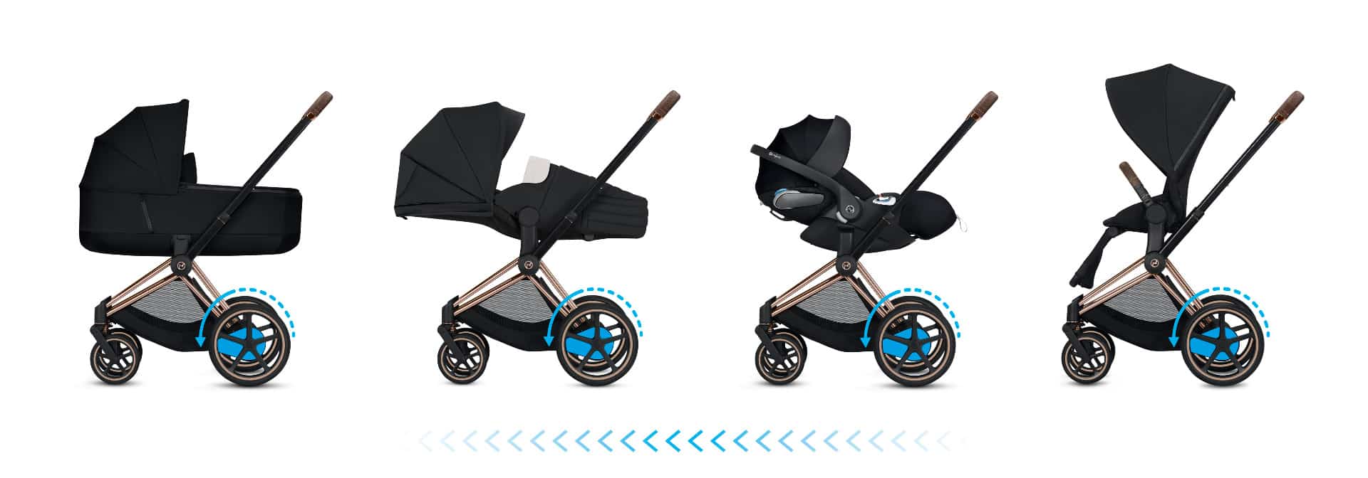 Cybex ePriam Sähköavusteiset yhdistelmävaunut, sepia Black 2 Cybex ePriam Sähköavusteiset yhdistelmävaunut, sepia Black - Image 2