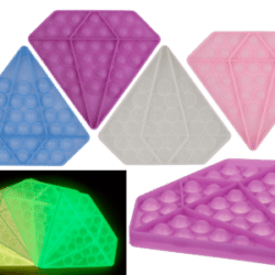 Fidget Pop Toy, Diamond, Glow in the Dark Sininen