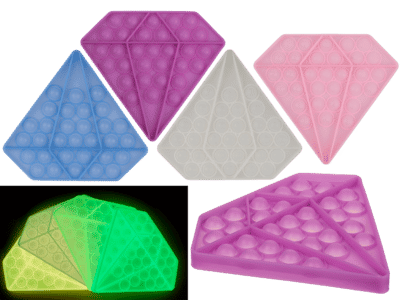 Fidget Pop Toy, Diamond, Glow in the Dark Sininen 2 Fidget Pop Toy, Diamond, Glow in the Dark Sininen - Image 2