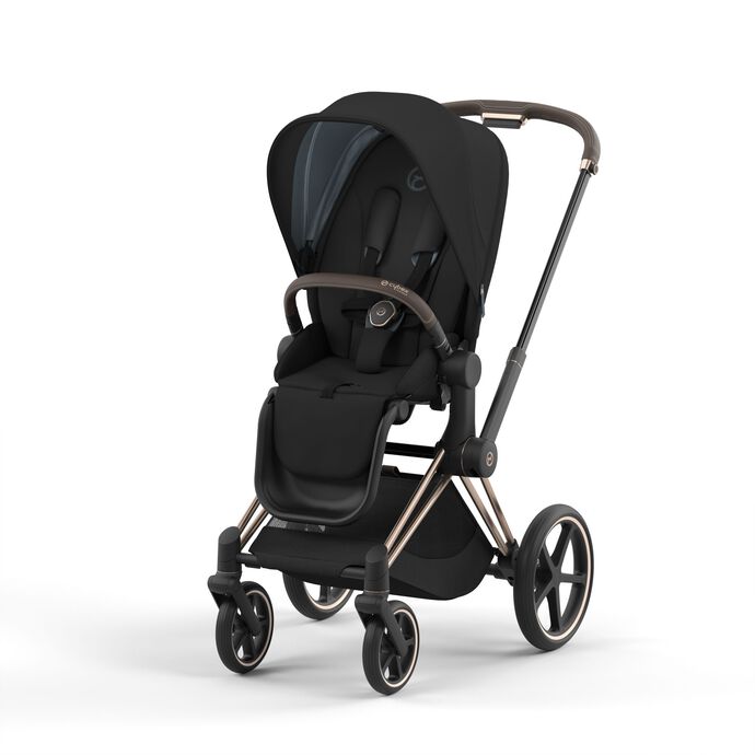 Cybex Priam 4 yhdistelmävaunut ruusukulta rungolla, Sepia Black 3 Cybex priam ruusukulta runko