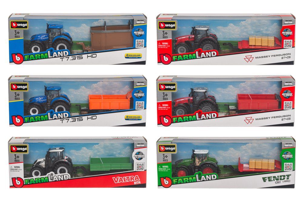 Burago Traktori ja traileri lajitelma 1 Buraco Traktori ja traileri lajitelma