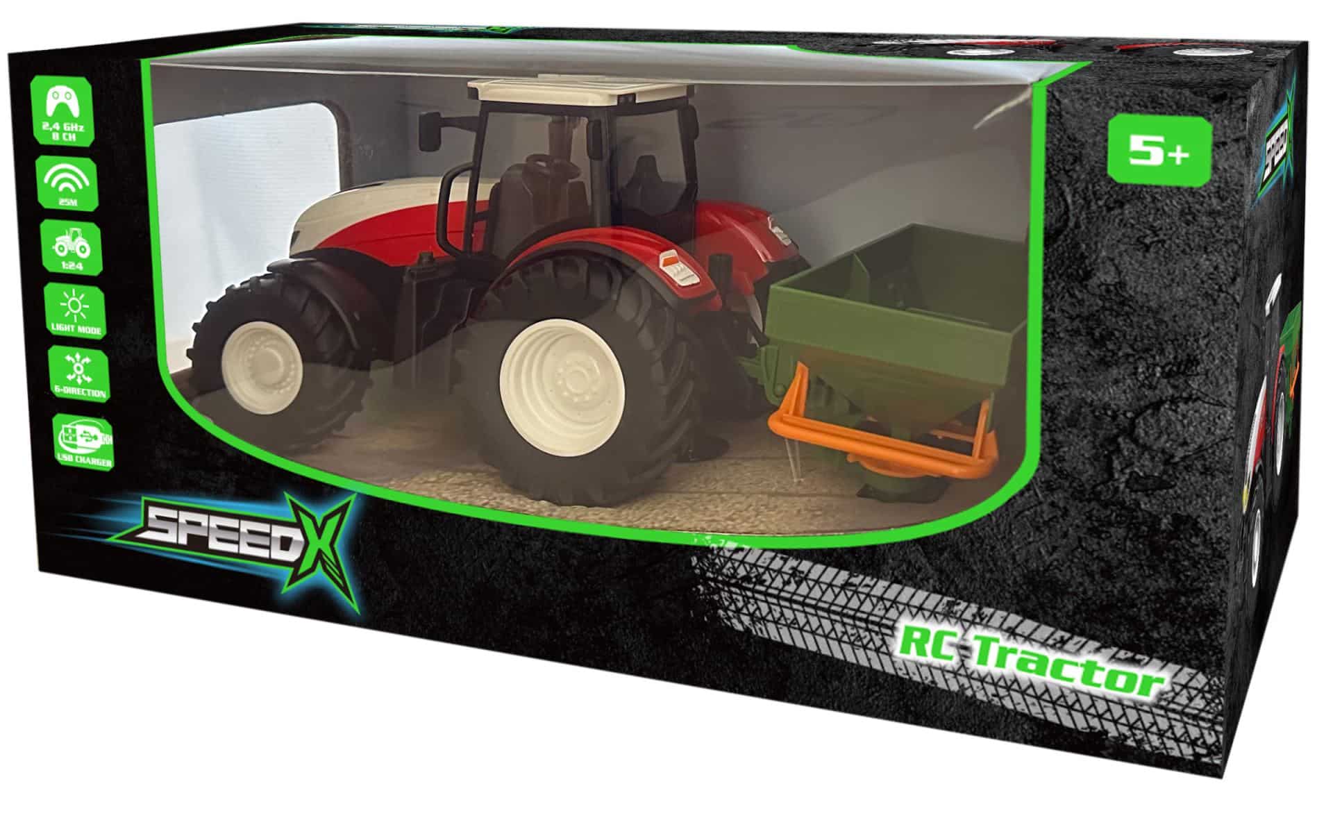 PowerX-kauko-ohjattava traktori, jossa on siemenvaunu 4 PowerX-kauko-ohjattava traktori, jossa on siemenvaunu