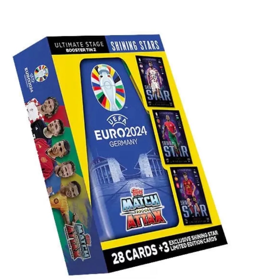 Match Attax Booster Tin jalkapallokortit Euro 2024 1 Match Attax Booster Tin jalkapallokortit Euro 2024