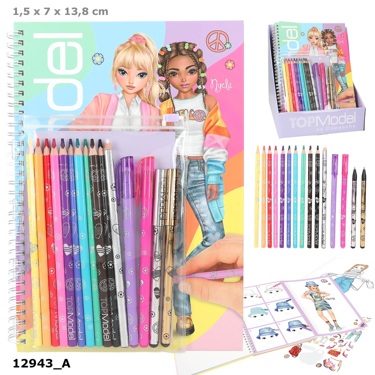 TOPModel Suunnittelukirja & värityskynät 1 TOPModel Suunnittelukirja & värityskynät-muksumassi.fi