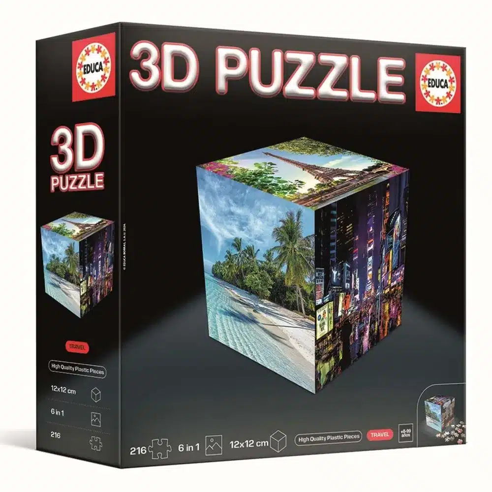 Educa 3D Puzzle Cube Travel 1 Educa 3D Puzzle Cube Travel-muksumassi.fi
